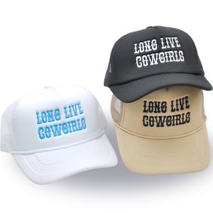 Ball Caps Long Live Cowgirls Trucker Hat Stickerei Cowboy Girly Baseball Cap Sommer Frau Mesh Mom Hüte Geschenke für sie 230831