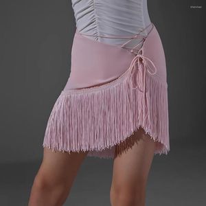 Stage Wear Striped i Tassel Design Design Dyself Kids Latin Dance Dress for Girl Performe Belly Modern Dancing Sukienki NY24 2348