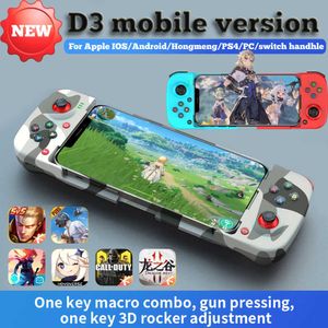 게임 컨트롤러 조이스틱 유형 C 게임 콘솔 텔레스코픽 휴대 전화 D3 Gamepad Bluetooth5.0 PUBG Android iOS NSS Witch HKD230831 용 무선 게임 컨트롤러