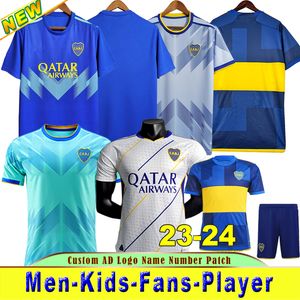 23 24 Boca Juniors Football Jersey Villa Salvio Boys 'Benedetto Salvio футбольная рубашка 2023 2024 г. Футбольная рубашка Тевес Карлитос Маркос Рохо Важкес Кавани Фан -Игрок