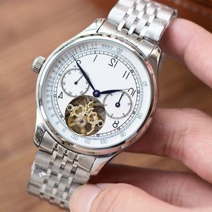 Pasek Man Automatyczny mechaniczny pasek ze stali mechanicznej do mody ze stali nierdzewnej Business 41 mm zegarek skórzane zegarki zegarki na rękę Montr QQSB