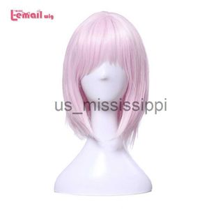 Cosplay peruks lemail peruk spel fgo mash cosplay peruks öde cosplay 35 cm rosa kort peruk värmebeständigt syntetiskt hår x0901