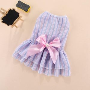 Dog Apparel Multi Layers Cake Dress Striped Fashion Teddy Bichon Skirt Fresh Pet Clothes