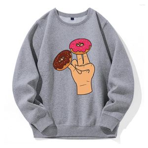 Men's Hoodies Two Donuts Are Needed Every Day Tracksuit Men Sports Novelty Loose Oversized Fleece Hoody Basic Casual Sweatshirt