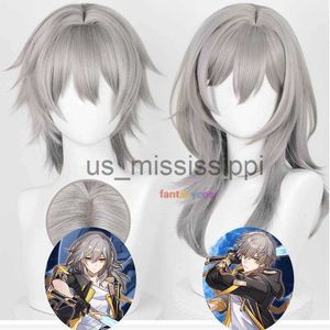 Cosplay Wigs Game Honkai Star Rail Trailblazer Cosplay Wig Gray Heat Resistant Synthetic Wigs for Halloween Costume Party Role Play Wig Cap x0901