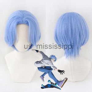 Cosplay Peruki anime sk8 The Infinity Langa Cosplay Wig sk jasnoniebieski krótka peruka Heatresant Fibre Fair Parg Cap Party Party Prezentacja Men x0901