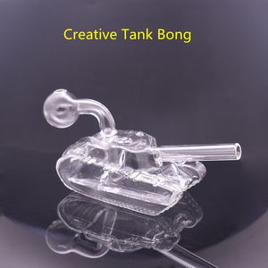 Neueste Glastankform Shisha Bong Rauchen Wasser Bubbler Ölbrenner Dab Rig Bongs Rohr