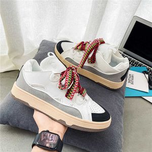 Casual Shoes Lanviin Tjock Soled Casual Men's Shoes Season Board Shoes Young Couples spetsa upp tåbrödskor Lanfang Sneakers Xohv