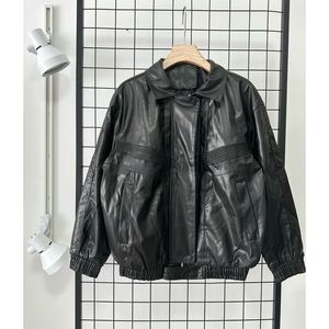 Vestes pour hommes 2023 Bright Black Men Zipper Jacket PU Cuir Harajuku Hiver Garder au chaud Coupe-vent et imperméable Manteau de pilote de moto 230831