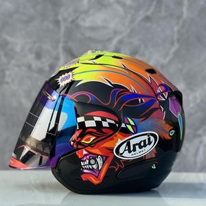 Caschi Moto 3 Mezzo Casco Aperto da Equitazione Motocross Capacete Colore