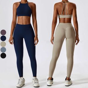 2024 Lu Lu Custom Two Piece Fitness Yoga Wear Yoga Bra And Gym Leggings Women Sport Yoga Pants Workout Set Female Gym Fitness Set Woman