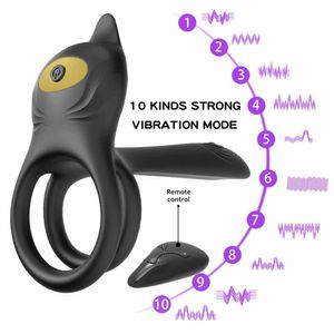 Sexleksak för man 10 frekvens penis ring kuk vibrator för par män trådlös fjärrkontroll cockring vaginal stimulator massager