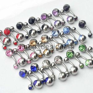 Labret Lip Piercing Jewelry 20pcs/lot 15G 1.4*10*5/8mm Titanium Crystal Stone Belly Button Rings Belly Bars Navel Piercing Body Jewelry Ombligo Nombril x0901