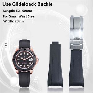 20 mm Gummiband, schwarz, grün, blau, verstellbares Faltschnallenband für Armband für Submariner297 m