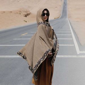 Scarves Women's Winter Capes Female Scarf Pareos Long Cardigan Shawls Women with hat Luxury Cardigans Poncho Wrap Coats Designer s2