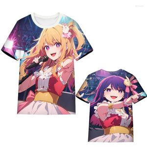 Męskie koszulki anime manga OSHI no Ko T-shirty 3D Print Streetwear Men Men Mode Modne Koszulka krótkiego rękawu Koszulki dla dzieci Tops Ubranie