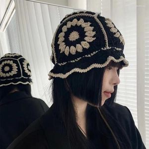 Berets Net Red Cotton Knitting Bucket Hat Women's Versatile Mask In Autumn Japanese Self Closing Korean Version Tide Basin