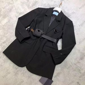 Fashion Casual Women Blazers Designer Suit Retro Single-breasted Jacket Long Sleeve Office Coats with Belt302e