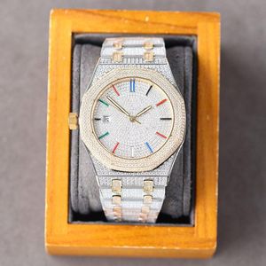 Diamentowe zegarek na rękę zegarek na rękę na rękę na rękę dla mechanicznych automatycznych zegarków ze stali nierdzewnej 40 mm RAMEL Diamonds Men Montre Luxe Fash Biew