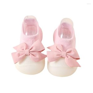 First Walkers Childrens Indoor Shoes Cute Comfortable Toddler Baby Bow Tie Rubber Sole Sneakers