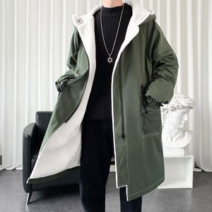 Men's Trench Coats 2023 Winter Coat Men Hooded Thick Fashion Windbreakers Casual Jackets Plus Size M-3XL