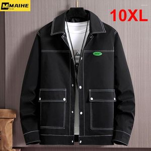 Мужские куртки 10xl Plus Size Fashion Fashion Harajuku Coats Spring Fall Hip Hop Streetwear Line Design Retro Trend Biker для мужчин