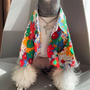 Ubrania odzieży dla psów plażowa koszula kwiatowa na hawajskie koszulę małe psy