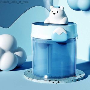 Humidifiers New Small Cute Bear Humidifier Office Desktop Home Mini Mute Large Capacity Spray Portable Creative Gift USB Air Humidifier Q230901