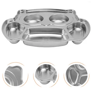 Dinnerware Sets Stainless Steel Dinner Plate Cartoon Kids Containers Tray Snack Lunch Compartment Toddler Board