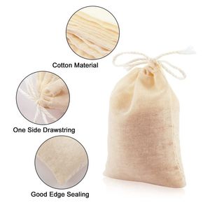 Süzmek için the Cheesecloth Çantalar Yeniden kullanılabilir boş çay çorba torbaları soğuk demleme kahve torbaları muslin süzgeç çantası lx5018