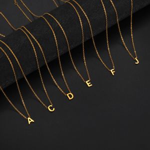 Colar minimalista com letras A-Z para mulheres, alfabeto, aço inoxidável, gargantilha, joias, presente de aniversário