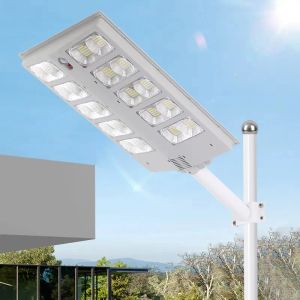 LED Solar Street Light Motion Sensor 600W 800W 1000W utomhus trädgårds säkerhetslampa med utdragbar pol 12 ll