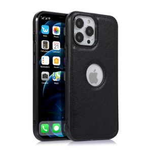 Slim Pu Leather Logo Hole Soft Case для iPhone 14 Pro Max 13 12 11 XR XS X 8 7 Plus Shock -Resect Phone Conque Funda