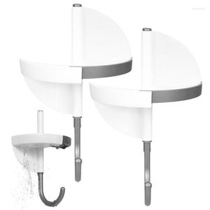 Bath Accessory Set Adhesive Wall Hooks Bathroom With Rotated Tray Under-shelf Towel Hook For Kitchen Cabinet Garage