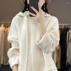 Women's Sweaters Pullover Wool Cashmere Sweater Casual Knitting Long Sleeved Hooded Autumn And Winter Coat