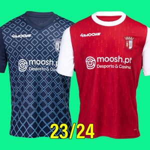 23 24 Maglie da calcio da uomo SC Braga BRUMA ABEL RUIZ ANDRE HORTA A. DJALO MENDES RONY LOPES R. HORTA PIZZI Home Maglie da calcio rosse a maniche corte