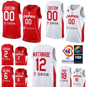 Tryck 2023 VM Japan basketbolltröjor 24 Joshua Hawkinson 12 Yuta Watanabe 18 Yudai Baba 16 Ren Kanechika 19 Yudai Nishida 5 Yuki Kawamura 8 Rui Hachimura