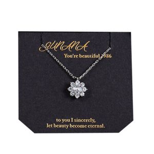 Snow Flowers Necklace Zircon Forever Love Necklaces Valentines Dainty Laye Jewery For Women