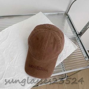 BAL Cappello marrone kaki berretto da baseball con lettera classica, berretto con ricamo a lettera, lavato per invecchiare, berretto da baseball da uomo, berretto casual da donna, berretto firmato gz217367