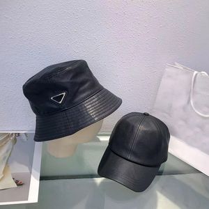 Lüks Pu Kova Şapkaları Tasarımcı Deri Beyzbol Kapağı Üçgen Aksesuarlar Beanie Casquettes Balıkçı Siyah Kovalar Şapka Erkek Kadınlar Hat Marka Bonnet Örgü
