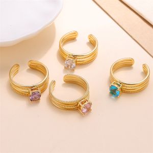 Wedding Rings D Z 7mm Wide Womens Ring Gold Color Stainless Steel Fashion Open End Aesthetic Jewelry Gift 230831
