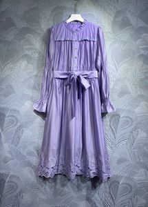 New autumn 2023, stand neck silk cotton plain dress, Italian designer