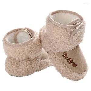 Rutschfeste und verschleißfeste, warme Fleece-Schuhe für Kleinkinder von First Walkers, bequeme weiche Unterseite zum Laufen