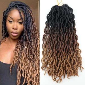 Ombre Gypsy Faux Locs Synthetische Häkelhaarverlängerung Göttin Faux Locs Häkelhaar Welliges Gypsy Locs Häkelhaar