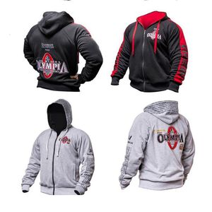 Męskie bluzy bluzy 2023 Olympia Gyms Hoodie Fitness Fitness kulturystyka Bluza Kurtka Wysokiej jakości bawełniana odzież 230831