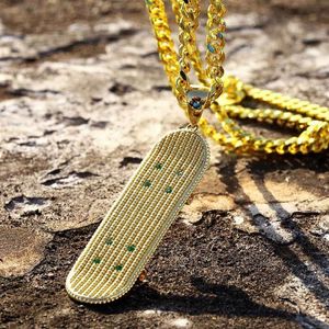 Mens Hip Hop Colar Jóias Prata Ouro Cuban Link Chain Moda Skate Pingente Colares Para Homens