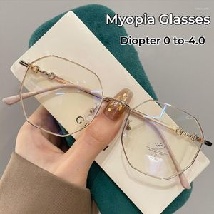 Sonnenbrille, trendige Damen-Minus-Dioptrien-Brille, luxuriöse Anti-Blaulicht-Myopie-Brille, modische Kurzsichtigkeit, klare verschreibungspflichtige Brillen