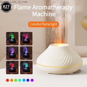 Luftfuktare vulkanisk flamma aromdiffusor Essential Oil Lamp 130 ml USB uppladdningsbar bärbar luftfuktare med färg nattljus doft ho q230901