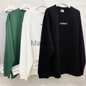 Felpe con cappuccio da uomo Felpe di buona qualità Vetements Manica lunga Moda T Shirt Uomo 11 Outside Big Tag Bla Green Oversize VTM Donna TShirt Tee J230901