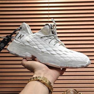 PP Herrskor Summer Mesh Coconut Shoes Trendy and Versatile Casual Small White Shoes Men's Fly Woven Bitnable Sports Running Shoes